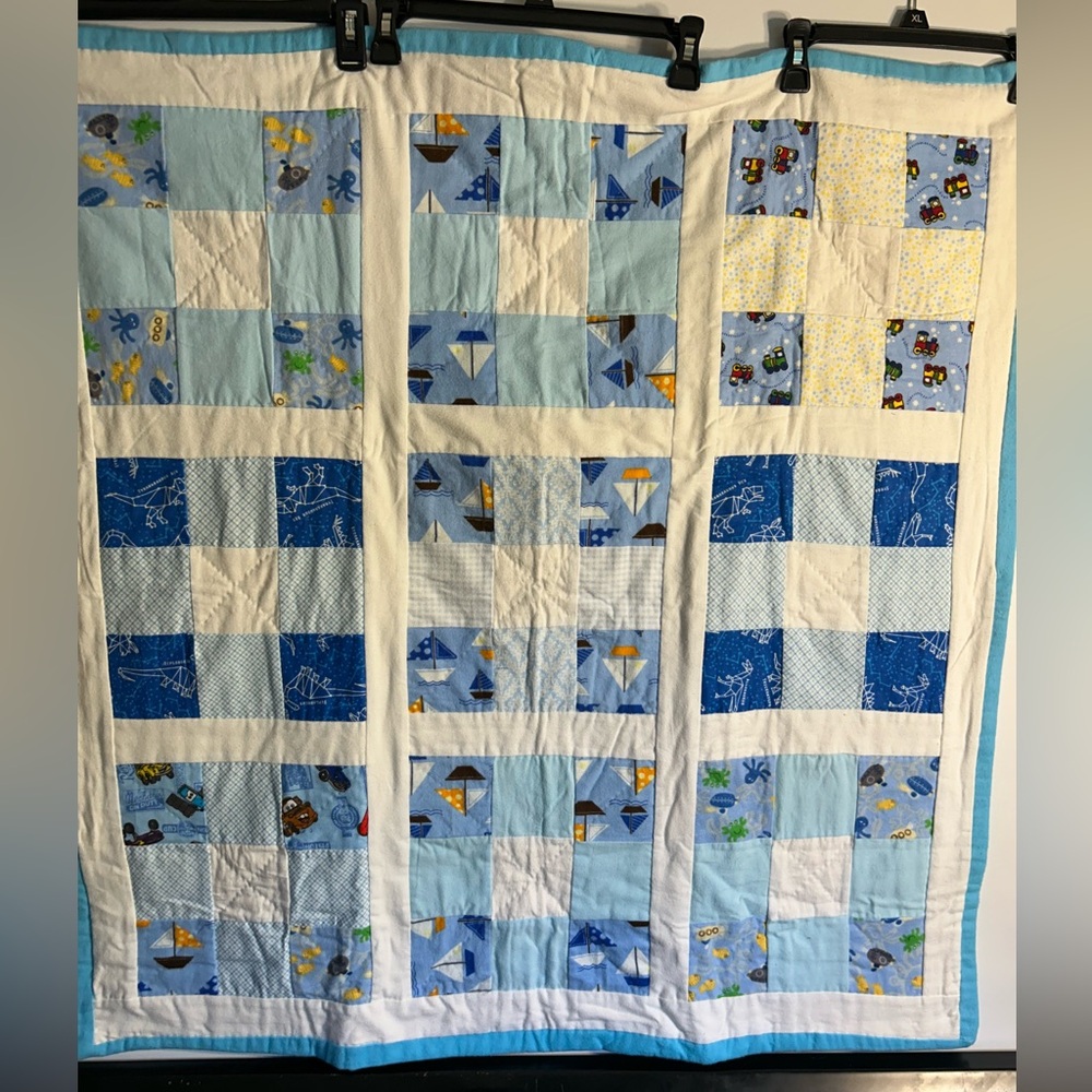 HOMEMADE BOYS PATCHWORK SHIPS 🛳️ OCEANS 🌊 AND OTHERS CRIB/BLANKET/QUILT